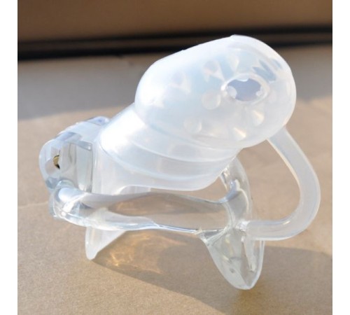 Male Silicone spikes Cage With fixed Resin Ring Chastity Device Standard