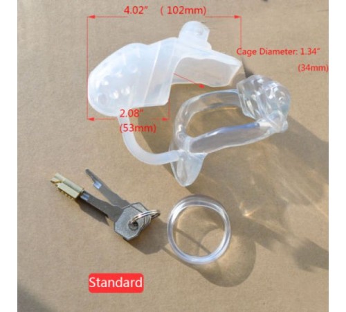 Male Silicone spikes Cage With fixed Resin Ring Chastity Device Standard