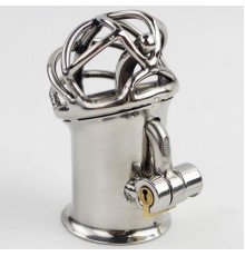 Stainless Steel PA Lock 6mm Glans Piercing Male Chastity Device Albert Piercing