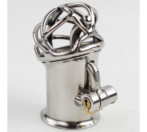 Stainless Steel PA Lock 6mm Glans Piercing Male Chastity Device Albert Piercing