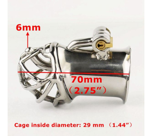 Stainless Steel PA Lock 6mm Glans Piercing Male Chastity Device Albert Piercing