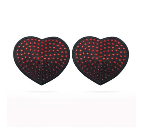 Черные стикини с красными горошинками Reusable Red Diamond Heart Nipple Pasties