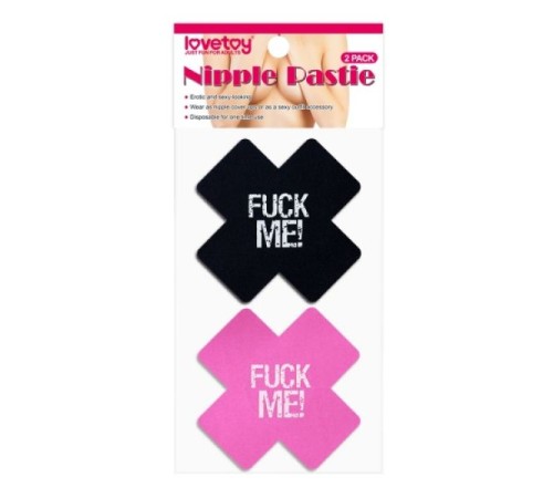 Стикини кресты с надписью FUCK ME Cross Pattern Nipple Pasties, 2 пары