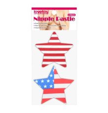 Яркие стикини с бело красными полосами и звездами Stars and Stripes Nipple Pasties, 2 пары