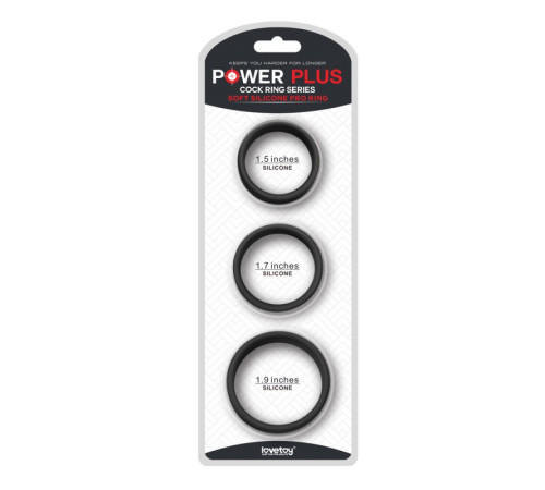 Черные эрекционные кольца для пениса Power Plus Soft Silicone Pro Ring