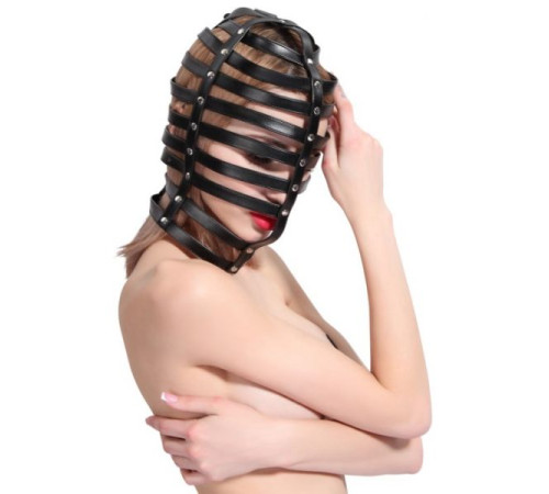 Leather Black bondage Hoods A