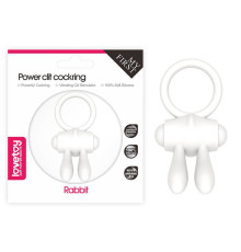 Белое эрекционное кольцо с вибрацией Power Clit Cockring Rabbit