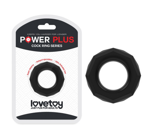 Черное эрекционное кольцо Power Plus Cockring