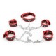 Leather Neck Hand-foot Linked Cuffs Red