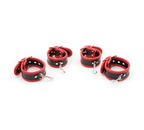 Leather Neck Hand-foot Linked Cuffs Red