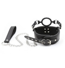 Leather Collar with Silicone Ring Gag