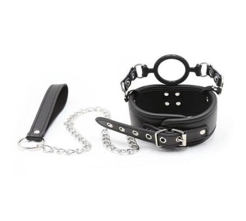 Leather Collar with Silicone Ring Gag