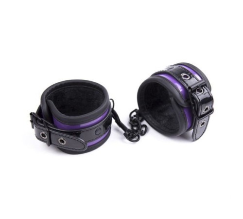 Purple bright Surface Leather Handcuffs