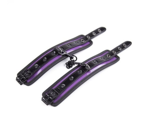 Purple bright Surface Leather Handcuffs