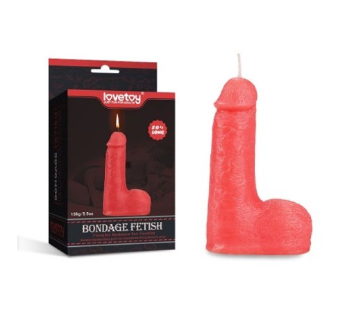 Свеча для уальных игр красная в форме пениса Bondage Fetish Candles