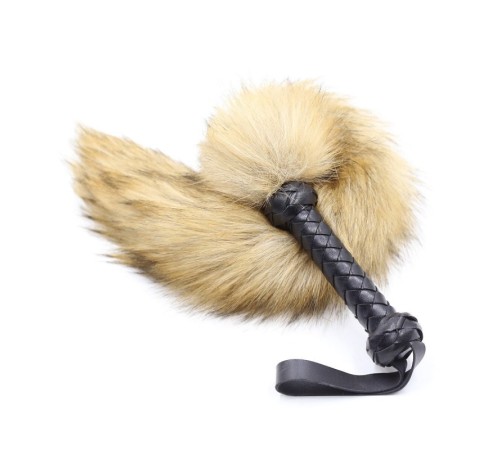 Коричневый меховой хвост лисицы с рукояткой Fox Tail Whips