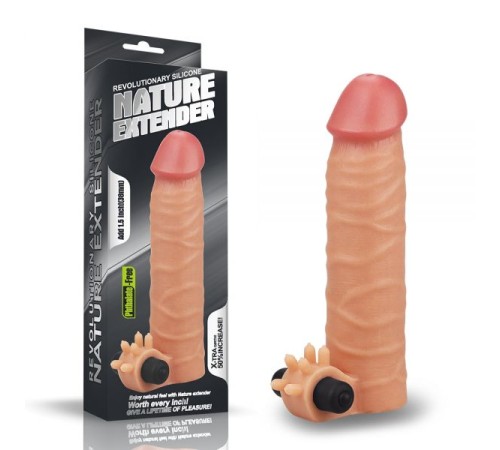 Насадка удлиняющая с вибрацией телесная Revolutionary Silicone Nature Extender