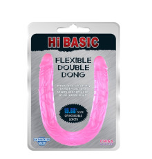 Двойной малиновый фаллос Jelly Flexible Double Dong