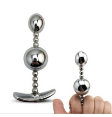 Stainless Steel Micro-Bullet Two-Ball Anal Plug