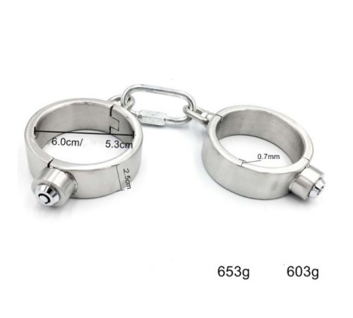 Male Stainless Steel Wrist Restraints Handcuffs