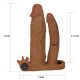 Насадка на пенис Pleasure X Tender Vibrating Double Penis Sleeve Brown