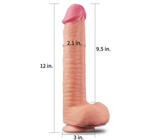 Фаллоимитатор гигант Dual Layered Platinum Silicone Cock 12.0