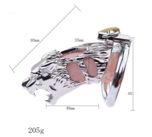 Мужской пояс  в форме тигра Tiger Head Chastity Device