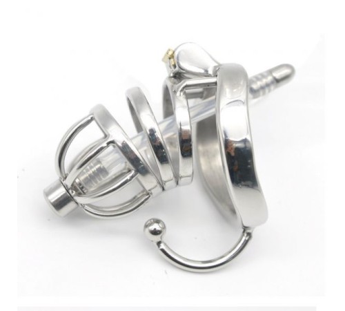 Stainless Steel Male Chastity Cage with Base Arc Ring Devices