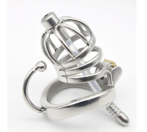 Stainless Steel Male Chastity Cage with Base Arc Ring Devices