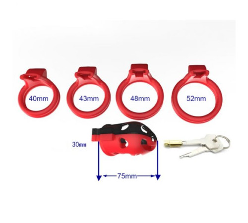 Male Chastity Device Cocks Cage Red