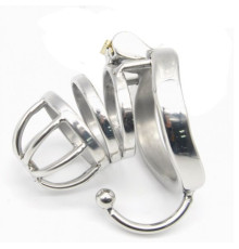 Stainless Steel Male Chastity Cage with Base Arc Ring Devices