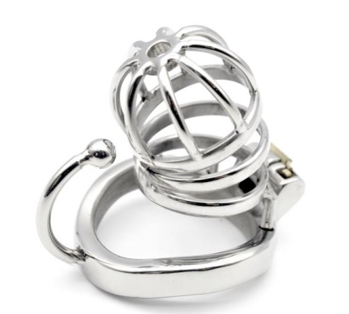 Stainless Steel Male Chastity Cage with Base Arc Ring Devices