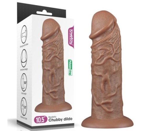 Фаллоимитатор гигант коричневый Realistic Chubby Dildo 10.5