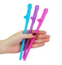 Набор коктельных цветных трубочек в форме пениса Original Willy Straws, 9шт