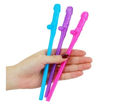 Набор коктельных цветных трубочек в форме пениса Original Willy Straws, 9шт