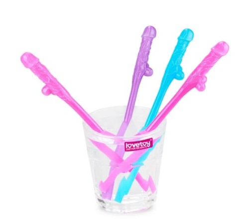 Набор коктельных цветных трубочек в форме пениса Original Willy Straws, 9шт