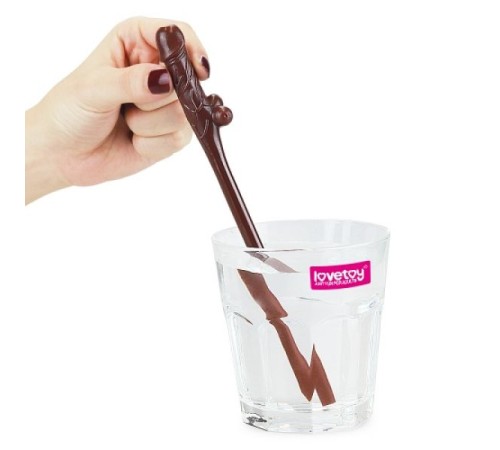 Набор коктельных коричневых трубочек в форме пениса Original Willy Straws, 9шт