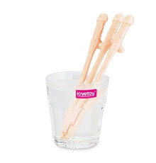 Набор коктельных телесных трубочек в форме пениса Original Willy Straws, 9шт