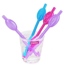 Коктейльные трубочки в форме  губ Original Pussy Straws Purple, 9шт