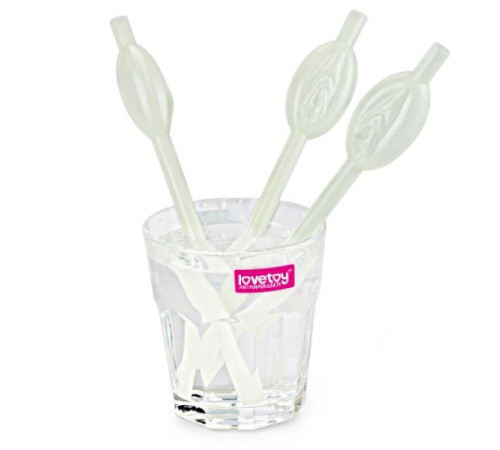 Коктейльные трубочки в форме  губ Glow in the Dark Pussy Straws, 9шт