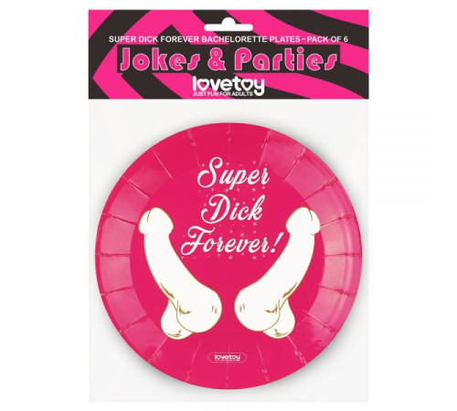 Бумажные тарелки Super Dick Forever Bachelorette Paper Plates, 6 шт