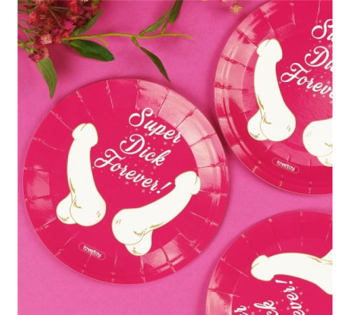 Бумажные тарелки Super Dick Forever Bachelorette Paper Plates, 6 шт