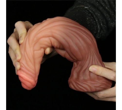 Жилистый масажер Dual layered Liquid Silicone Nature Cock 9.5