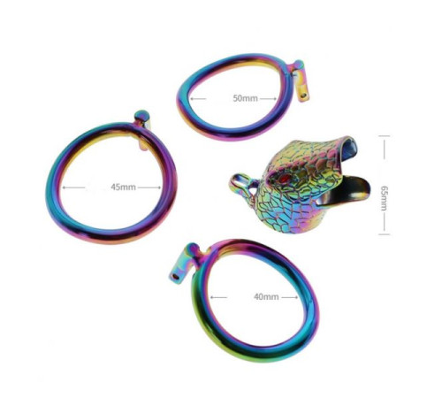 stainless steel latest multicolour ophicephalous chastity device