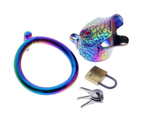 stainless steel latest multicolour ophicephalous chastity device