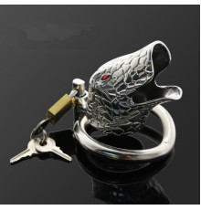 stainless steel latest silvery ophicephalous chastity device