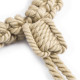 Бежевый ошейник с поводком из хлопковой веревки серии Rope Restraint