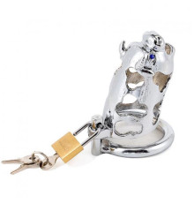 metal ox head chastity device silver