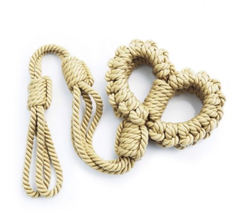 Бежевые наручники из хлопковой веревки серии Rope Restraint