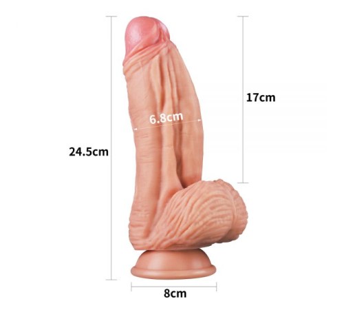 Телесный масажер для фистинга Dual layered Platinum Silicone Cock